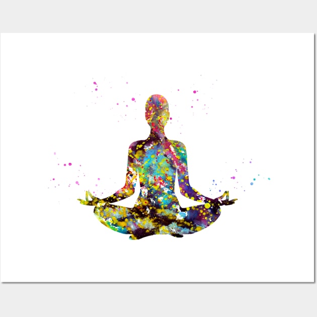 Meditating Woman Wall Art by erzebeth